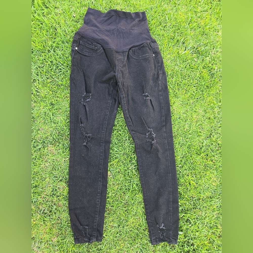 Sandpiper Maternity Black Skinny Jeans Size L